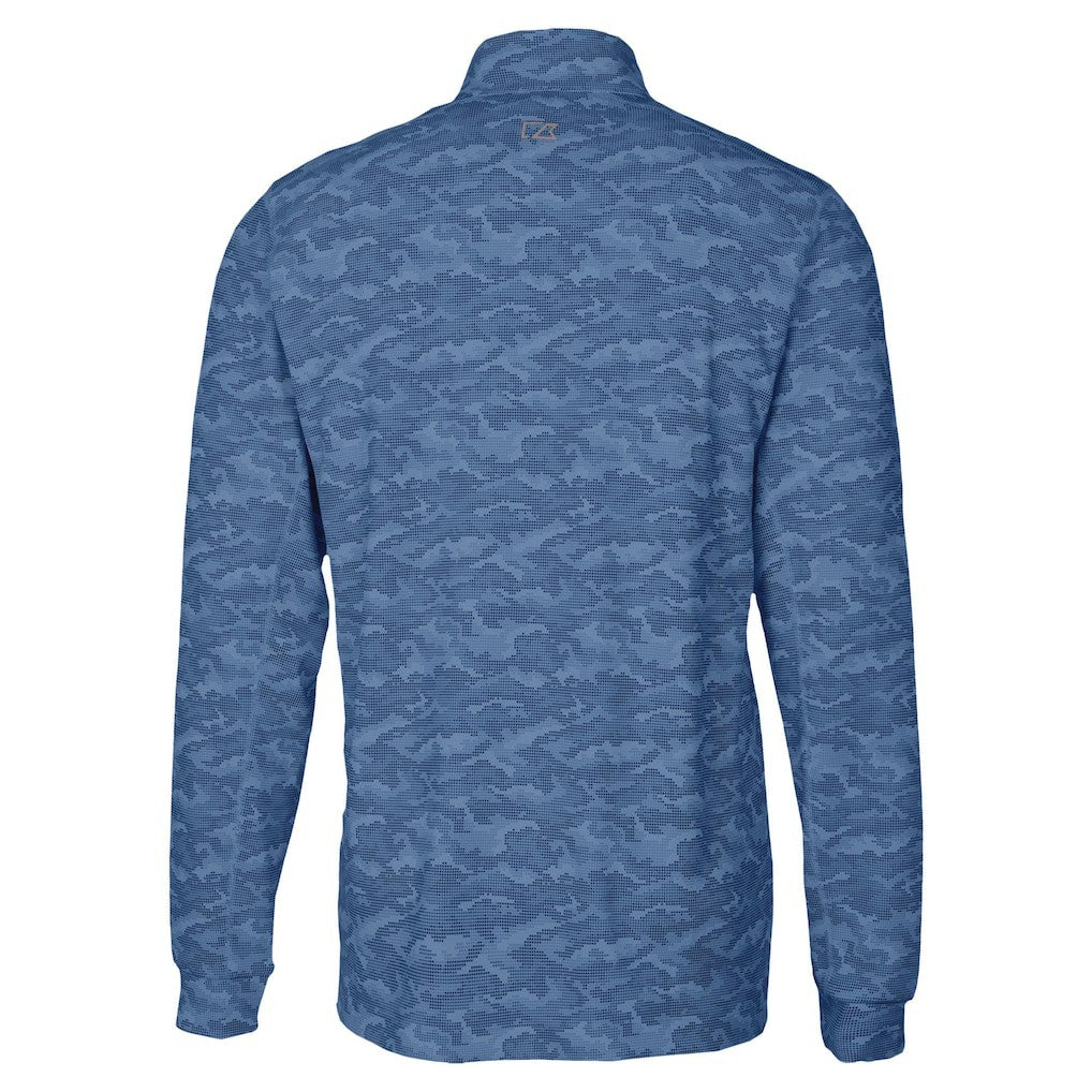 Chicago Bears Cutter & Buck Traverse Camo Print Stretch Quarter-Zip Top Navy | NFL