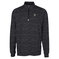 New Orleans Saints Cutter & Buck Traverse Camo Print Stretch Quarter-Zip Top Black | NFL