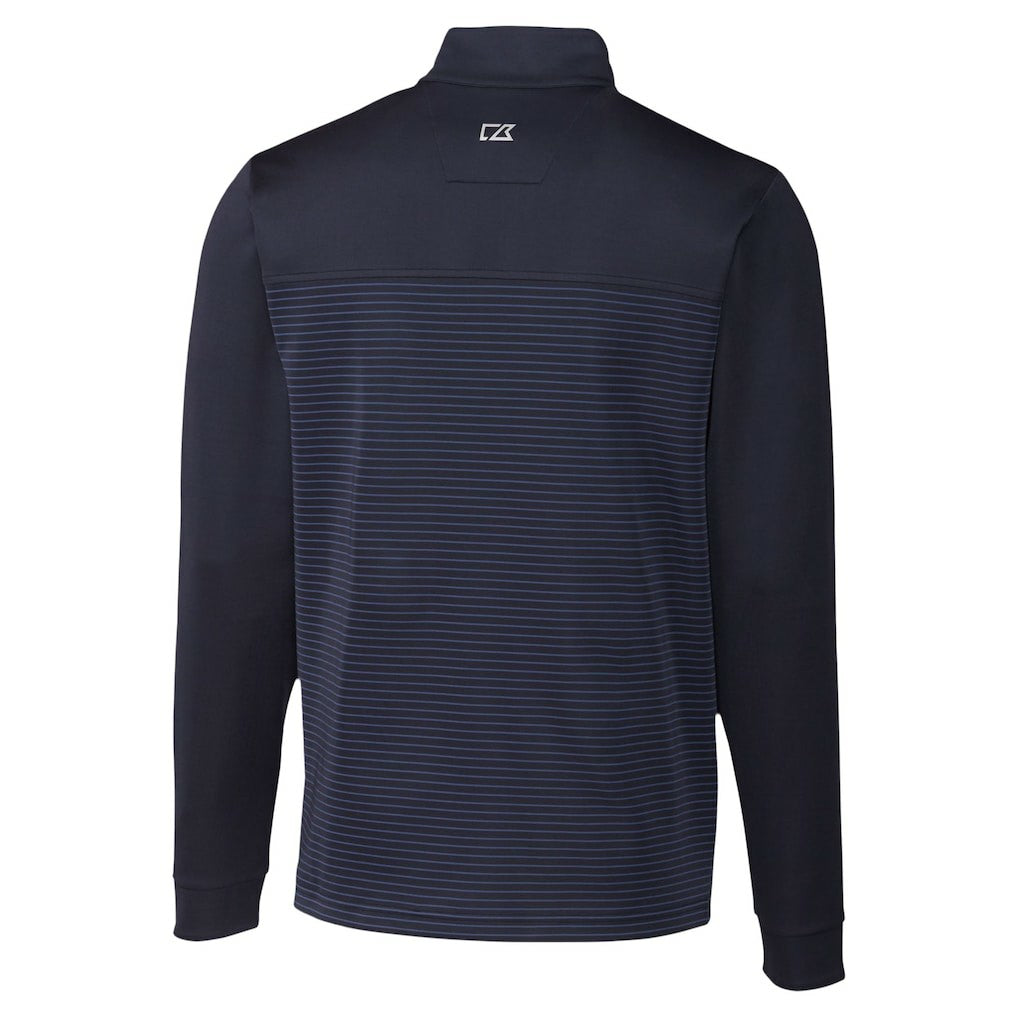 Seattle Seahawks Cutter & Buck Traverse Stripe Stretch DryTec Quarter-Zip Top Navy | NFL