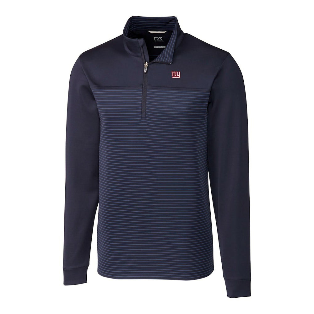 New York Giants Cutter & Buck Traverse Stripe Stretch DryTec Quarter-Zip Top Navy | NFL