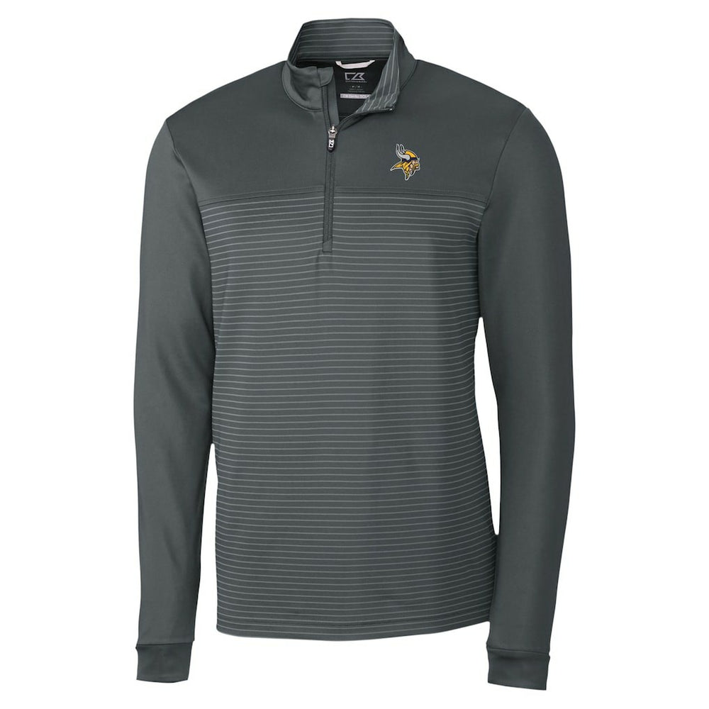 Minnesota Vikings Cutter & Buck Traverse Stripe Stretch DryTec Quarter-Zip Top Gray | NFL