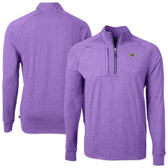 Baltimore Ravens Cutter & Buck Adapt Eco Raglan Quarter-Zip Jacket Heather Purple | NFL