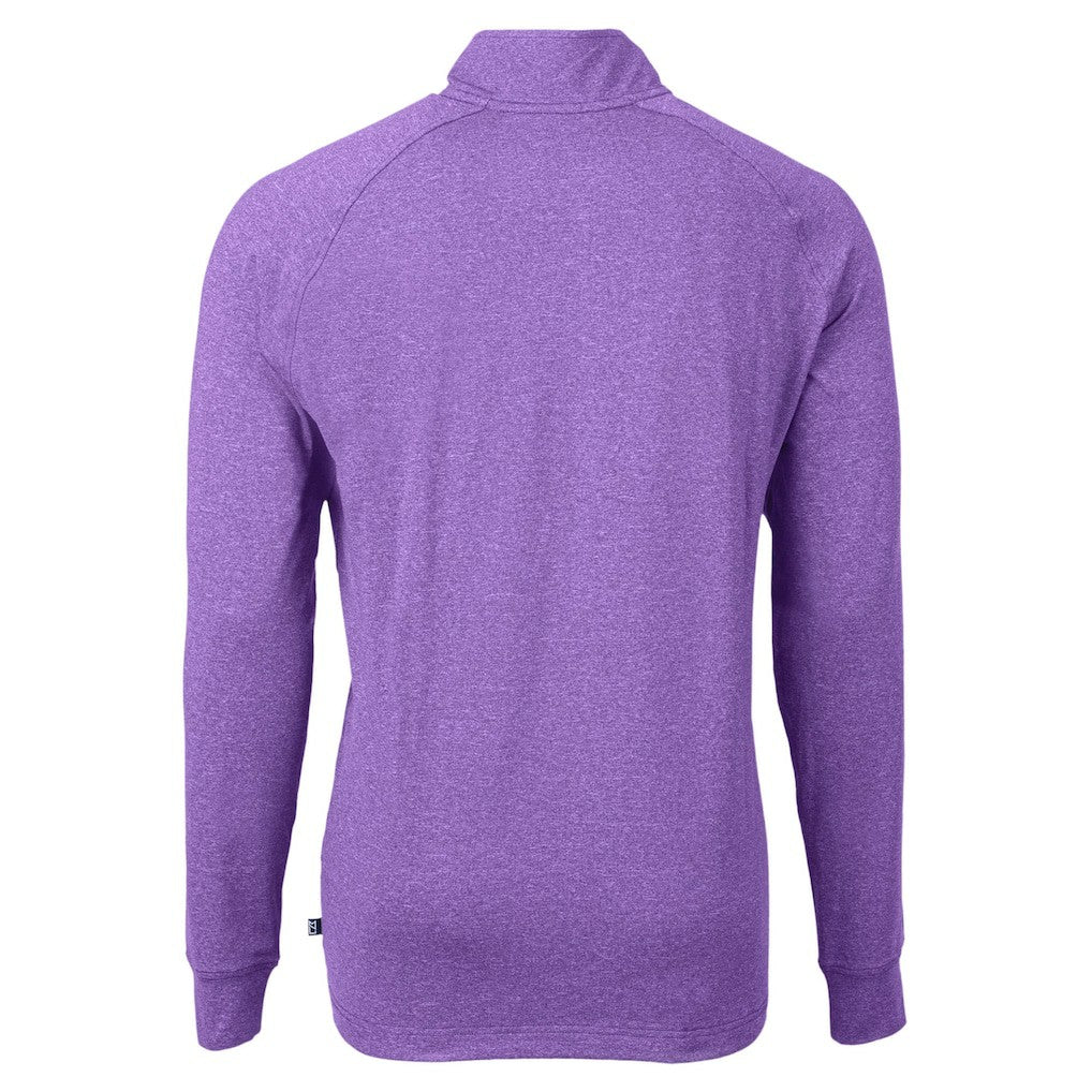 Baltimore Ravens Cutter & Buck Adapt Eco Raglan Quarter-Zip Jacket Heather Purple | NFL