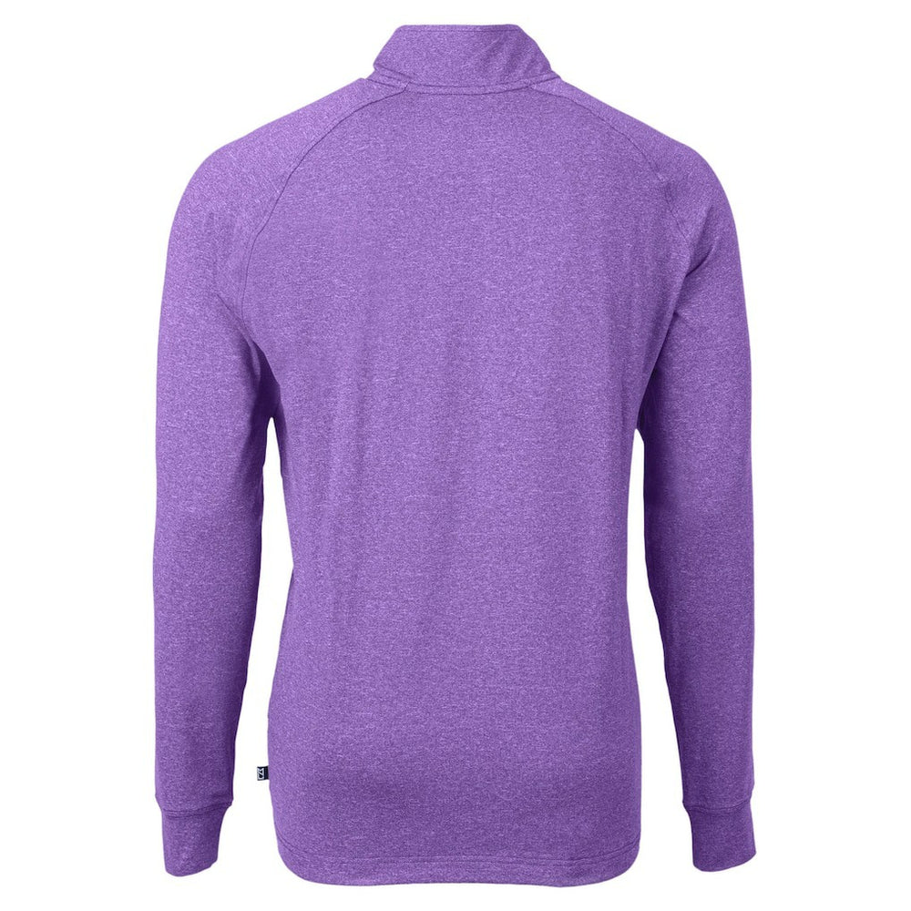 Baltimore Ravens Cutter & Buck Adapt Eco Raglan Quarter-Zip Jacket Heather Purple | NFL
