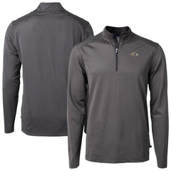 Baltimore Ravens Cutter & Buck Virtue Eco Pique Micro Stripe Quarter-Zip Jacket Black | NFL
