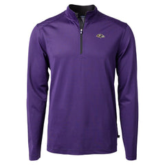 Baltimore Ravens Cutter & Buck Virtue Eco Pique Micro Stripe Quarter-Zip Jacket Purple | NFL