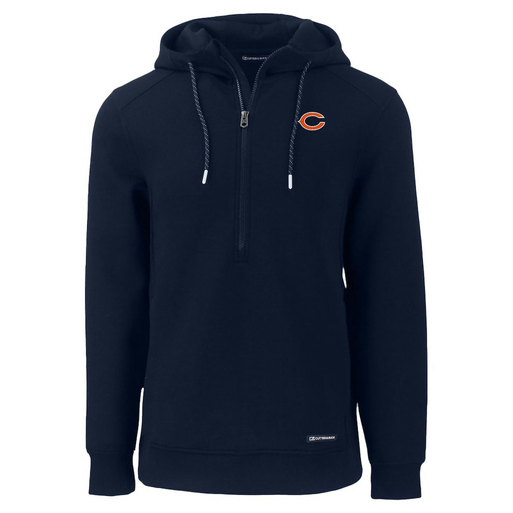 Chicago Bears Cutter & Buck Roam Eco Recycled Half-Zip Hoodie Navy | NFL