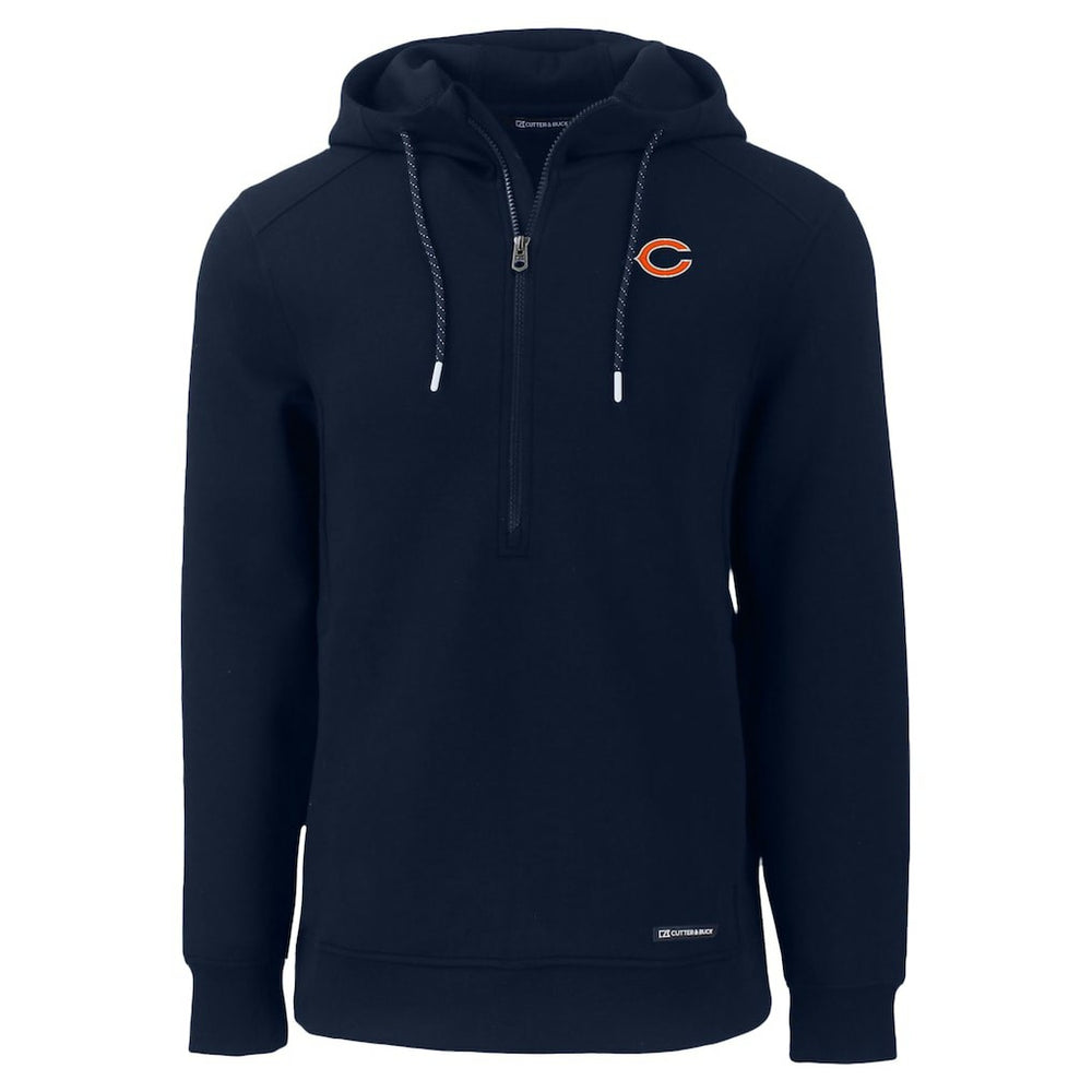 Chicago Bears Cutter & Buck Roam Eco Recycled Half-Zip Hoodie Navy | NFL