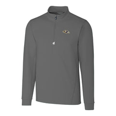 Baltimore Ravens Cutter & Buck Big & Tall Traverse Eco Tri-Blend DryTec Quarter-Zip Jacket Gray | NFL