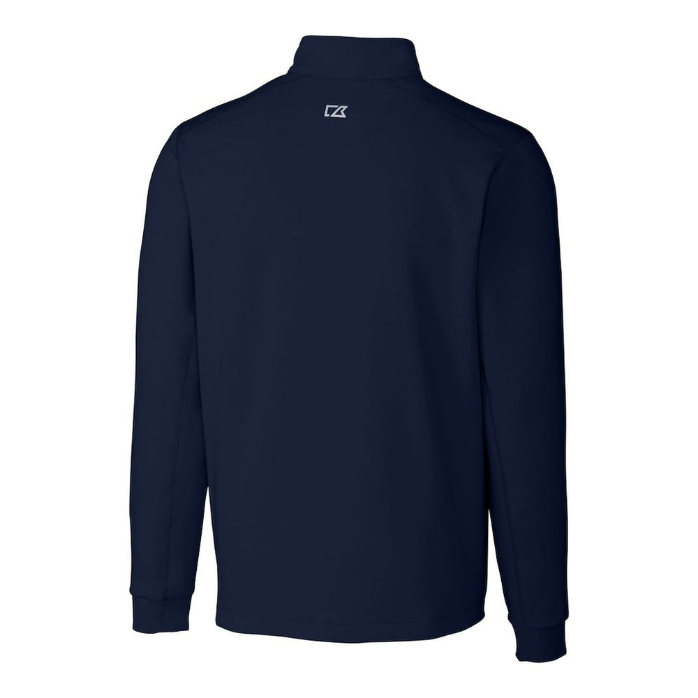 Miami Dolphins Cutter & Buck Big & Tall Traverse Eco Tri-Blend DryTec Quarter-Zip Jacket Navy | NFL