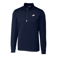 Buffalo Bills Cutter & Buck Big & Tall Traverse Eco Tri-Blend DryTec Quarter-Zip Jacket Navy | NFL