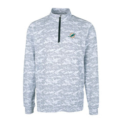 Miami Dolphins Cutter & Buck Big & Tall Traverse Eco Camo Tri-Blend DryTec Quarter-Zip Jacket Charcoal | NFL