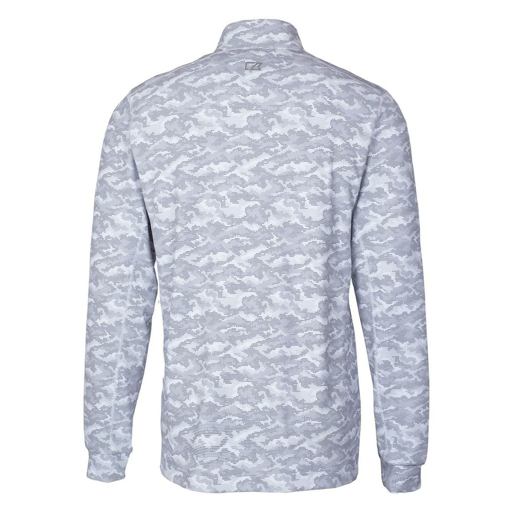 Miami Dolphins Cutter & Buck Big & Tall Traverse Eco Camo Tri-Blend DryTec Quarter-Zip Jacket Charcoal | NFL