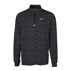 Buffalo Bills Cutter & Buck Big & Tall Traverse Eco Camo Tri-Blend DryTec Quarter-Zip Jacket Black | NFL