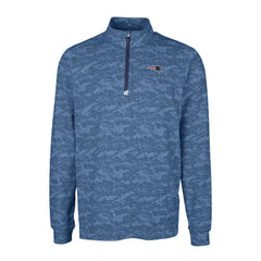New England Patriots Cutter & Buck Big & Tall Traverse Eco Camo Tri-Blend DryTec Quarter-Zip Jacket Navy | NFL