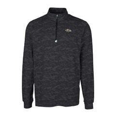 Baltimore Ravens Cutter & Buck Big & Tall Traverse Eco Camo Tri-Blend DryTec Quarter-Zip Jacket Black | NFL