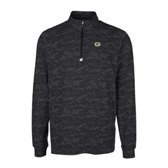 Green Bay Packers Cutter & Buck Big & Tall Traverse Eco Camo Tri-Blend DryTec Quarter-Zip Jacket Black | NFL