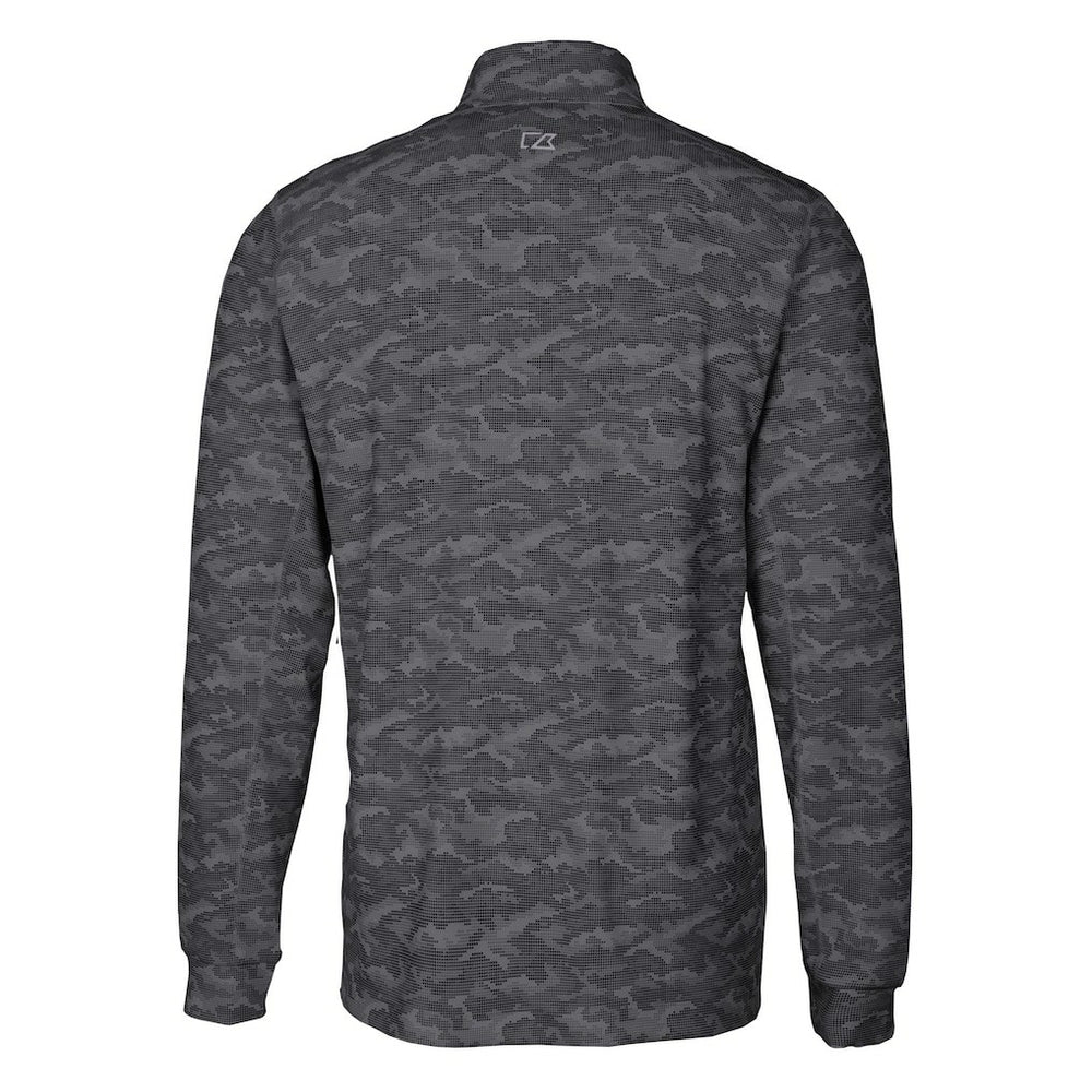 Green Bay Packers Cutter & Buck Big & Tall Traverse Eco Camo Tri-Blend DryTec Quarter-Zip Jacket Black | NFL