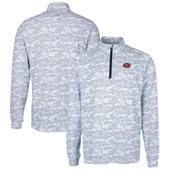 San Francisco 49ers Cutter & Buck Big & Tall Traverse Eco Camo Tri-Blend DryTec Quarter-Zip Jacket Charcoal | NFL