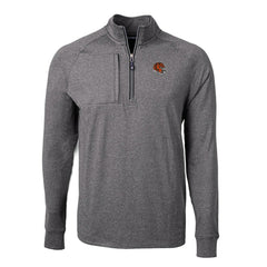 Cincinnati Bengals Cutter & Buck Big & Tall Adapt Eco Raglan Quarter-Zip Jacket Heather Black | NFL