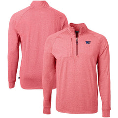 Washington Commanders Cutter & Buck Big & Tall Adapt Eco Raglan Quarter-Zip Jacket Heather Burgundy | NFL