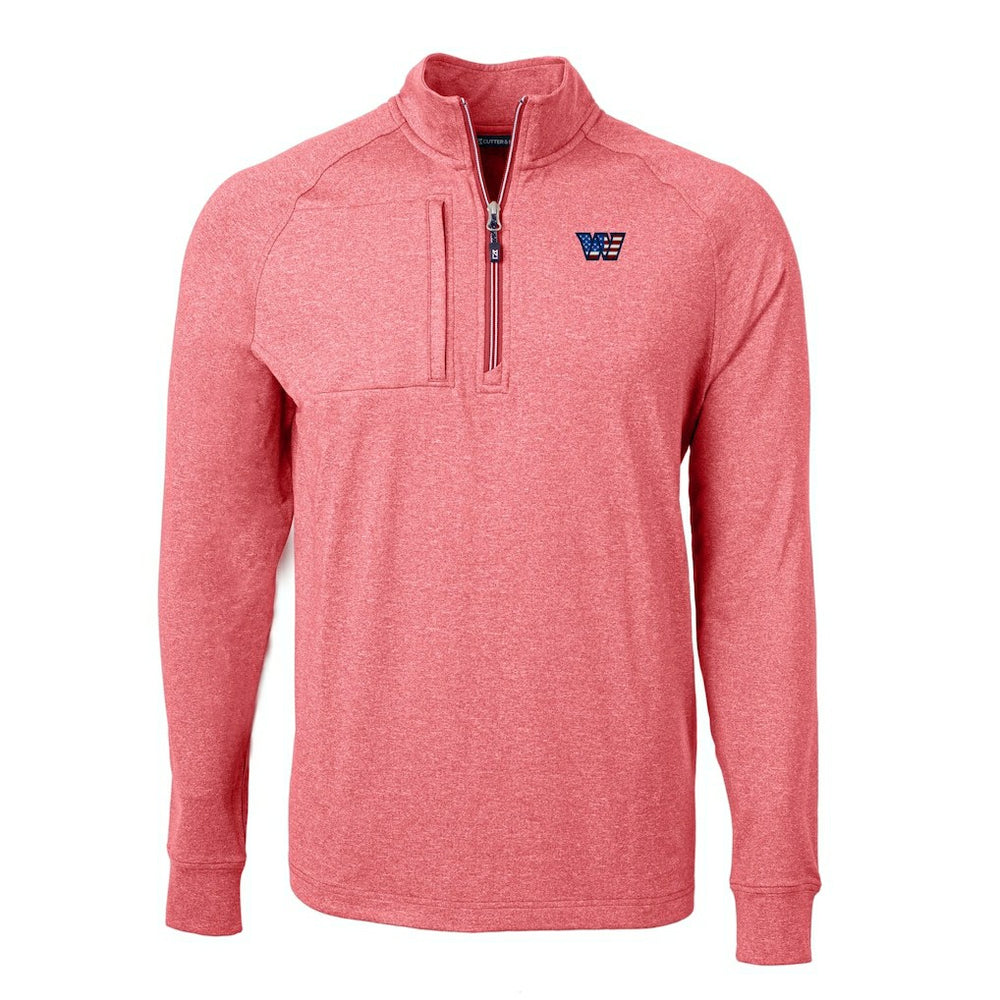 Washington Commanders Cutter & Buck Big & Tall Adapt Eco Raglan Quarter-Zip Jacket Heather Burgundy | NFL