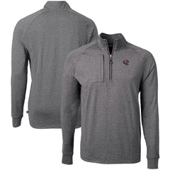 Tampa Bay Buccaneers Cutter & Buck Big & Tall Adapt Eco Raglan Quarter-Zip Jacket Heather Black | NFL