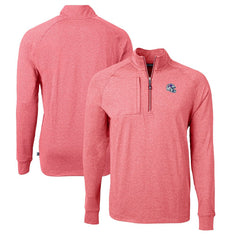 Buffalo Bills Cutter & Buck Big & Tall Adapt Eco Raglan Quarter-Zip Jacket Heather Red | NFL