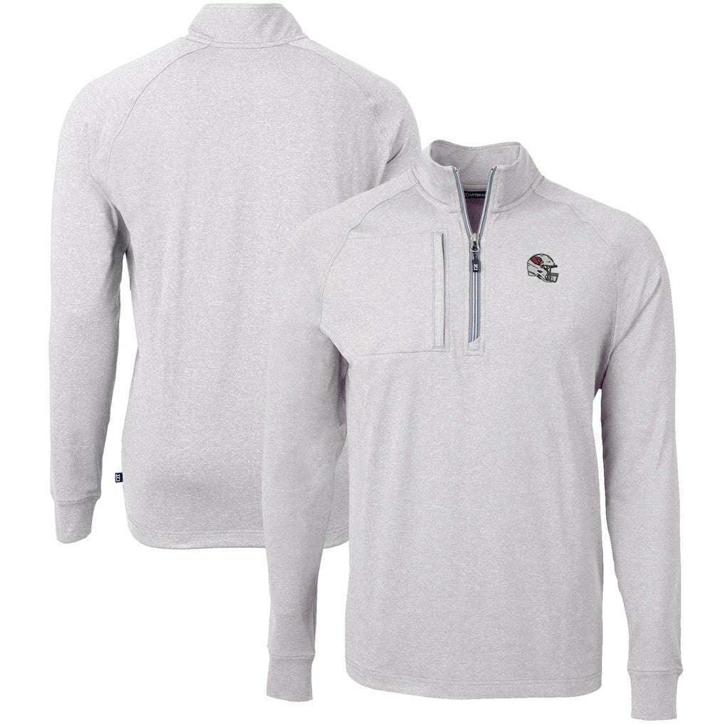 Arizona Cardinals Cutter & Buck Big & Tall Adapt Eco Raglan Quarter-Zip Jacket Heather Gray | NFL