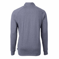Denver Broncos Cutter & Buck Big & Tall Adapt Eco Raglan Quarter-Zip Jacket Heather Navy | NFL