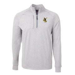 Pittsburgh Steelers Cutter & Buck Big & Tall Adapt Eco Raglan Quarter-Zip Jacket Heather Gray | NFL