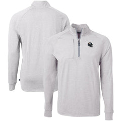 Denver Broncos Cutter & Buck Big & Tall Adapt Eco Raglan Quarter-Zip Jacket Heather Gray | NFL