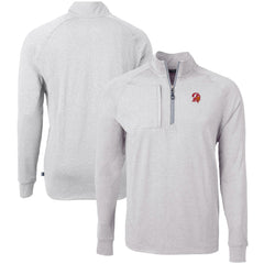 Tampa Bay Buccaneers Cutter & Buck Big & Tall Adapt Eco Raglan Quarter-Zip Jacket Heather Gray | NFL
