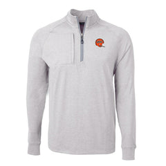 Cincinnati Bengals Cutter & Buck Big & Tall Adapt Eco Raglan Quarter-Zip Jacket Heather Gray | NFL