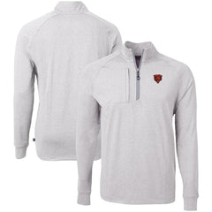 Chicago Bears Cutter & Buck Big & Tall Adapt Eco Raglan Quarter-Zip Jacket Heather Gray | NFL