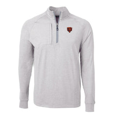 Chicago Bears Cutter & Buck Big & Tall Adapt Eco Raglan Quarter-Zip Jacket Heather Gray | NFL