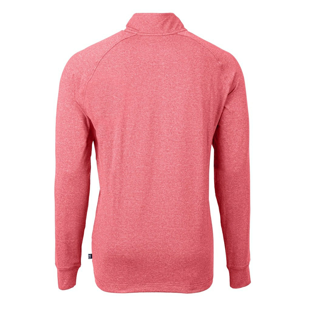 San Francisco 49ers Cutter & Buck Big & Tall Adapt Eco Raglan Quarter-Zip Jacket Heather Scarlet | NFL