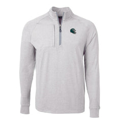 Philadelphia Eagles Cutter & Buck Big & Tall Adapt Eco Raglan Quarter-Zip Jacket Heather Gray | NFL