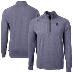 Seattle Seahawks Cutter & Buck Big & Tall Adapt Eco Raglan Quarter-Zip Jacket Heather Navy | NFL