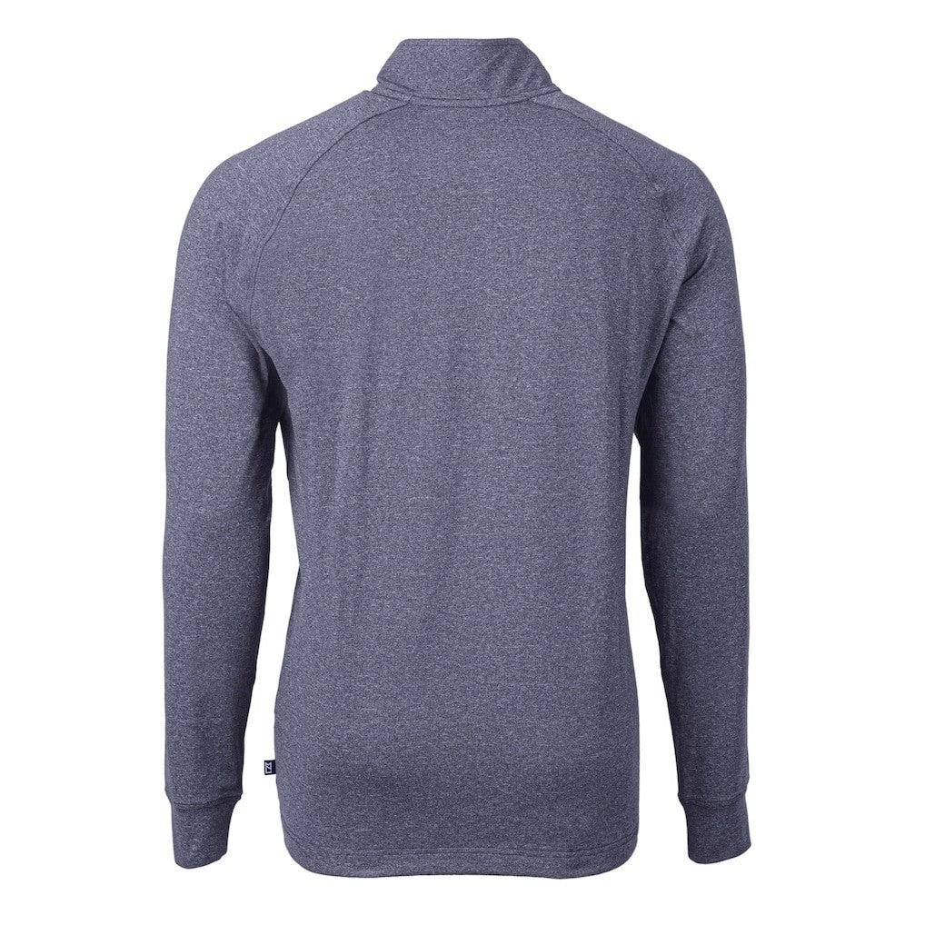Seattle Seahawks Cutter & Buck Big & Tall Adapt Eco Raglan Quarter-Zip Jacket Heather Navy | NFL