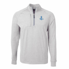 Detroit Lions Cutter & Buck Big & Tall Adapt Eco Raglan Quarter-Zip Jacket Heather Gray | NFL