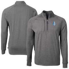 Detroit Lions Cutter & Buck Big & Tall Adapt Eco Raglan Quarter-Zip Jacket Heather Black | NFL