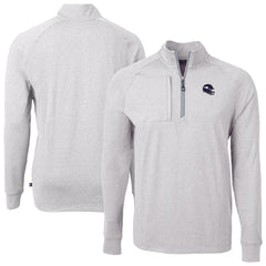 Minnesota Vikings Cutter & Buck Big & Tall Adapt Eco Raglan Quarter-Zip Jacket Heather Gray | NFL