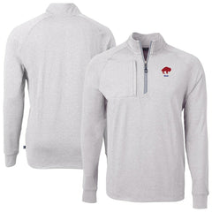 Buffalo Bills Cutter & Buck Big & Tall Adapt Eco Raglan Quarter-Zip Jacket Heather Gray | NFL