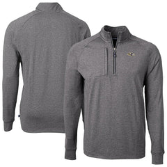 Baltimore Ravens Cutter & Buck Big & Tall Adapt Eco Raglan Quarter-Zip Jacket Heather Black | NFL