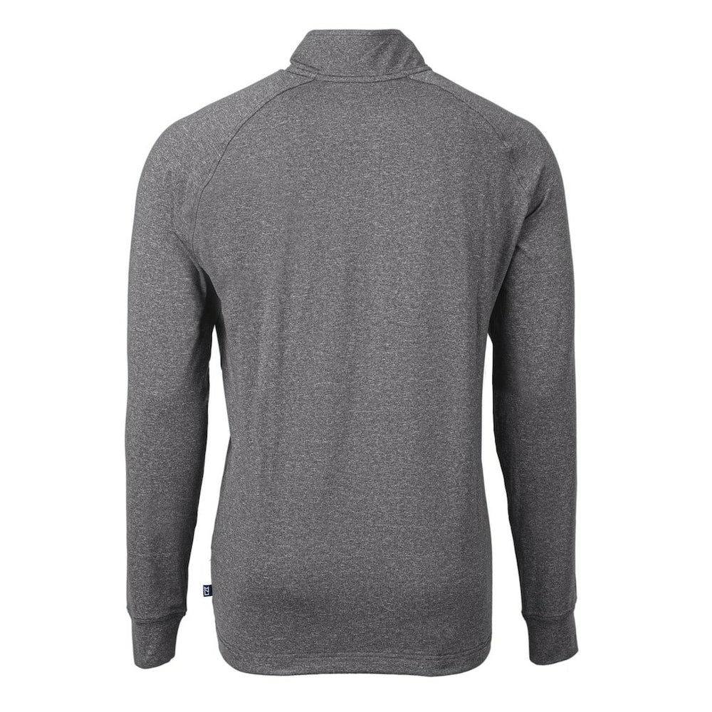 Baltimore Ravens Cutter & Buck Big & Tall Adapt Eco Raglan Quarter-Zip Jacket Heather Black | NFL