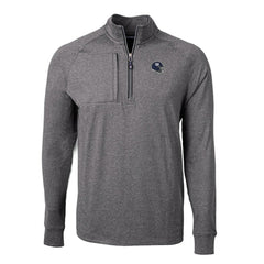 New York Giants Cutter & Buck Big & Tall Adapt Eco Raglan Quarter-Zip Jacket Heather Black | NFL