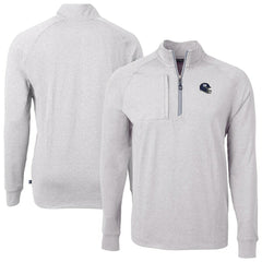 New York Giants Cutter & Buck Big & Tall Adapt Eco Raglan Quarter-Zip Jacket Heather Gray | NFL