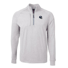 New York Giants Cutter & Buck Big & Tall Adapt Eco Raglan Quarter-Zip Jacket Heather Gray | NFL