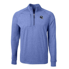 New York Giants Cutter & Buck Big & Tall Adapt Eco Raglan Quarter-Zip Jacket Heather Royal | NFL